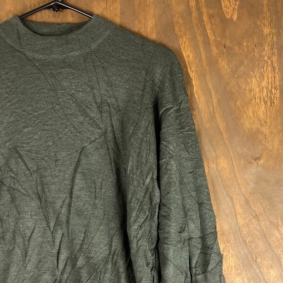 Bachrach Mens Sweater Green Crew Neck 100% Extra Fine Merino Wool Long Sleeve M - Picture 5 of 12